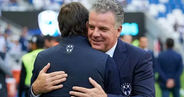 Ilustración digital de Dennis te Kloese abrazando a un entrenador