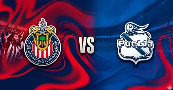 Ilustración digital del Chivas vs. Puebla del Clausura 2026