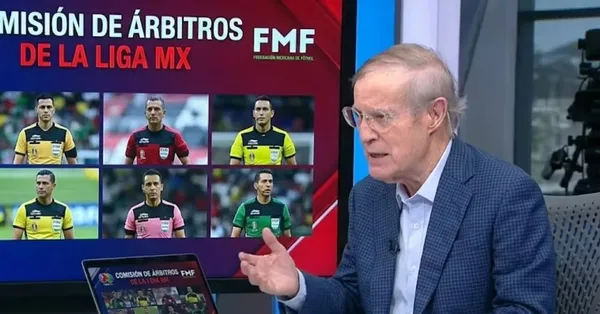 Ilustración digital de José Ramón Fernández hablando del arbitraje
