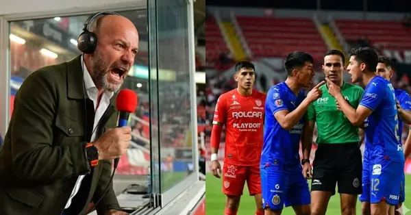 Ilustración digital de Luis García narrando el Necaxa vs Chivas