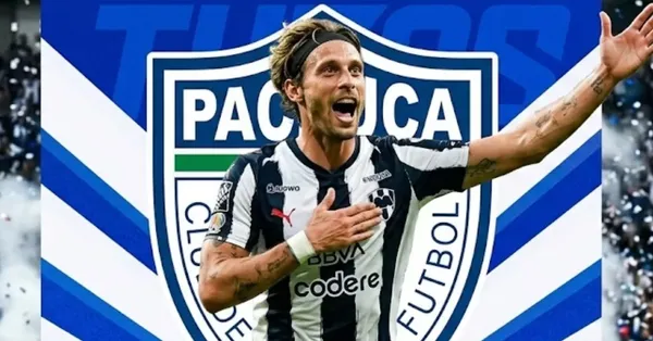Ilustración digital de Sergio Canales festejando un gol en Rayados