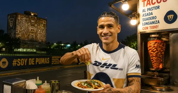 Uriel Antuna en el puesto de tacos.