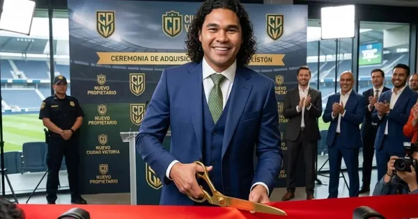 Ilustración digital de Carlos Peña en inauguración de un equipo