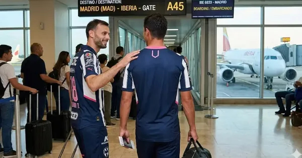 Ilustración digital de Sergio Canales junto a futbolista de Rayados