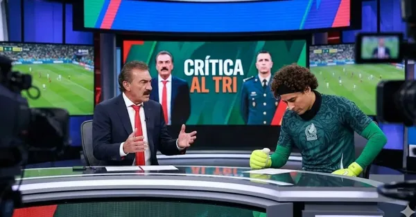 Ilustración digital de Ricardo La Volpe junto a Guillermo Ochoa