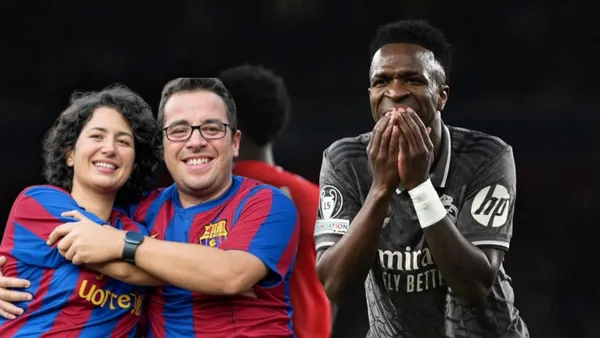Aficionados del FC Barcelona y Vinícius Júnior (Foto: ESPN)