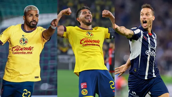 Aguirre, Martín y Canales. | Fotos: X oficial de @ClubAmerica y @Rayados