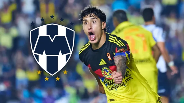 Alejandro Zendejas festejando su gol ante Rayados de Monterrey