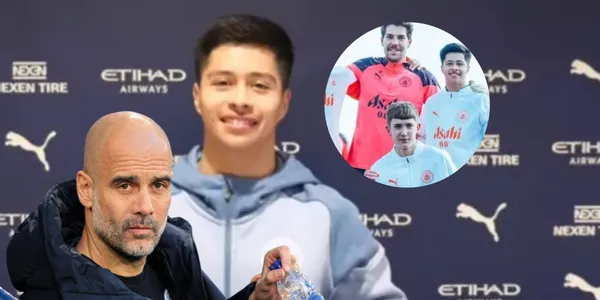 Álex Alcalá en su presentación con Manchester City (Fuente: IG de Manchester City)