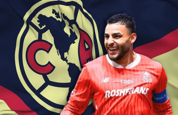 Alexis Vega y bandera del América/ Foto 'X'.