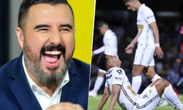 Álvaro Morales en el estudio de ESPN riéndose ( Fuente: Somos Pumas)