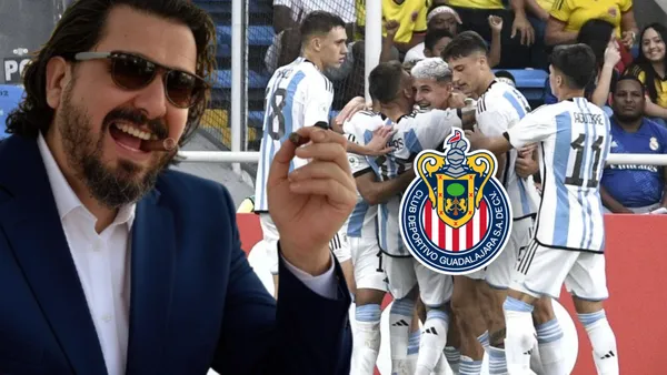 Amaury Vergara y jugadores de Argentina Sub-20 (Foto: TyC Sports)