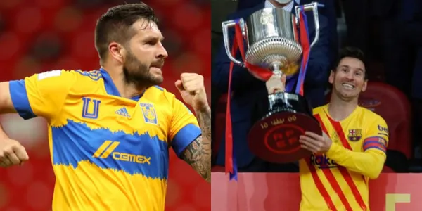 André Gignac pugna por meter a Club Tigres en la Liguilla final y, ante la sequía goleadora que tiene, decidió imitar a Lionel Messi, que aumentó un nuevo trofeo a sus vitrinas el pasado fin de semana