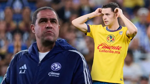 André Jardine dirigiendo al América y Álvaro Fidalgo