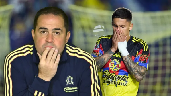 André Jardine y Brian Rodríguez en el cotejo ante Rayados