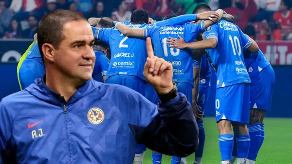 André Jardine y jugadores de Cruz Azul (Foto: MEXSPORT)