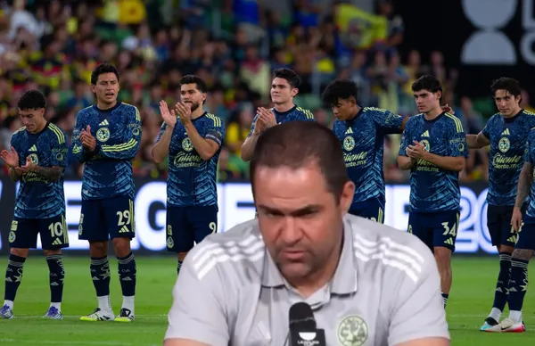 André Jardine y jugadores del América/Foto Enfoque Noticias EFE.