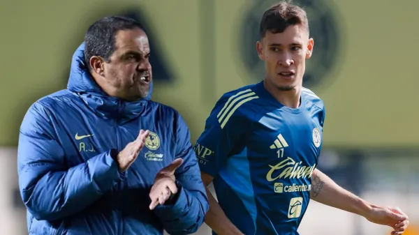 André Jardine y Rodrigo Dourado en el Club América