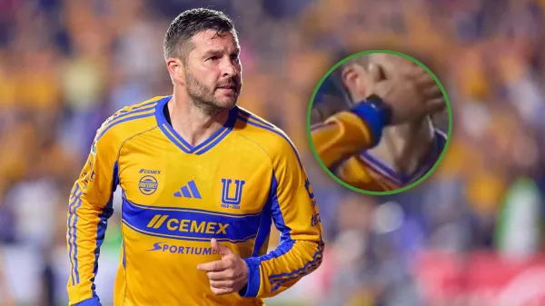 André-Pierre Gignac festejando el gol de Tigres ante Rayados