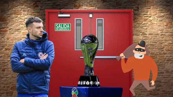 Anselmi en la puerta de salida, el trofeo y un ladrón