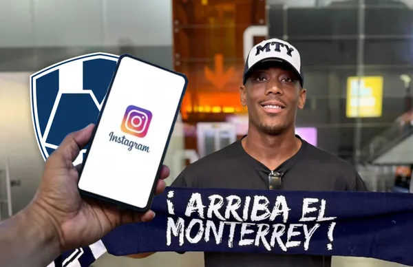 Anthony Martial y mano sosteniendo celular/ Foto Rayados.