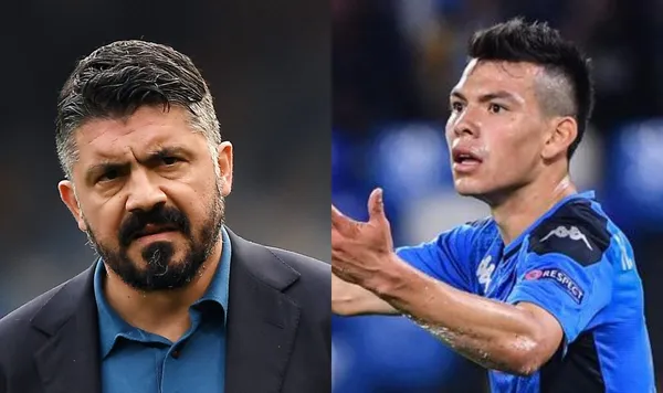 Aunque es el mejor jugador del Napoli y uno de los goleadores, Gennaro Gattuso de nueva cuenta cuestiona a Hirving Lozano y lo tilda entre líneas de tronco.
