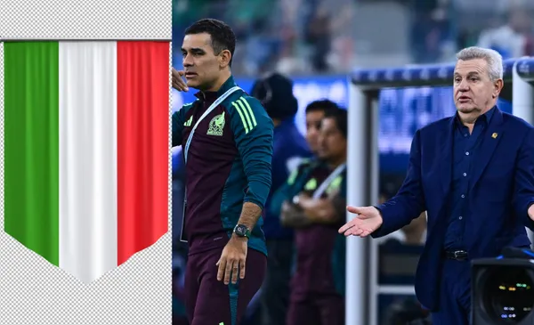 Bandera de Italia, junto con Márquez y Aguirre dirigiendo la selección (Fuente: Mexsports y Free Pick)