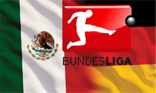Bandera de México y de Alemania, a la derecha, escudo Bundes Liga / Revista Energy