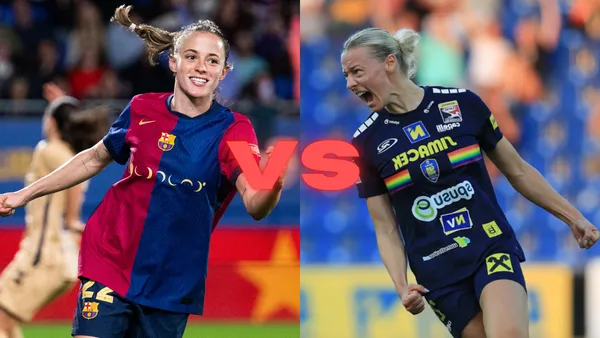 Barcelona vs St Polten femenino | Fotos: X oficial de @FCBfemeni e IG oficial de @spususknrush