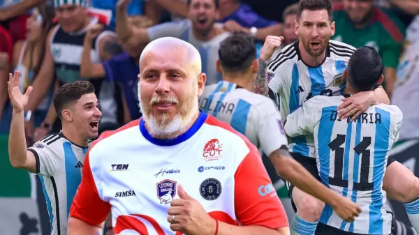 Bofo Bautista y jugadores de la selección argentina