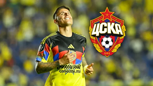 Brian Rodríguez durante el cotejo del América ante Olimpia por Concachampions