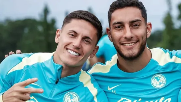 Brian Rodríguez y Sebastián Cáceres (Foto: Club América)