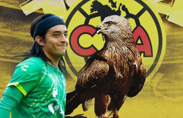 Carlos Acevedo y escudo del América/ Foto TUDN.