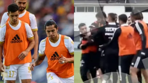 Carlos Salcedo provocó a Leo Fernández refiriéndose a que no sabe jugar y la respuesta del charrúa calentó al Titán