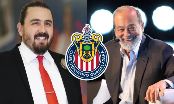 Carlos Slim y Amaury Vergara en una reunión empresarial (Fuente: Somos Chivas)