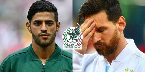 Carlos Vela calienta el partido entre el Tri y la Selección de Argentina.