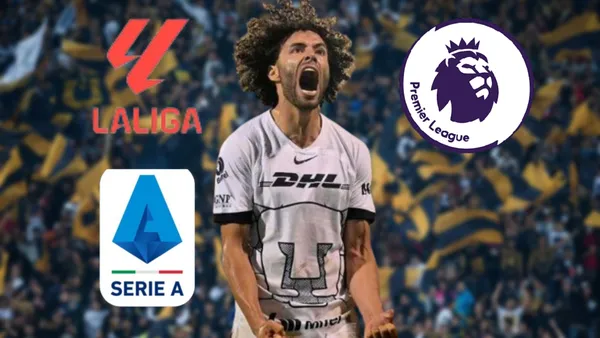 César Huerta festejando un gol con Pumas / Imagen: Mediotiempo