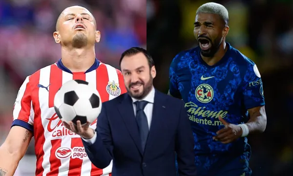 Chicharito se lamenta, Rodrigo Aguirre festeja gol con América (Fuente: Mexsports y Fox)