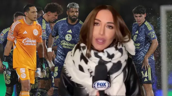 Claudia García y jugadores del América