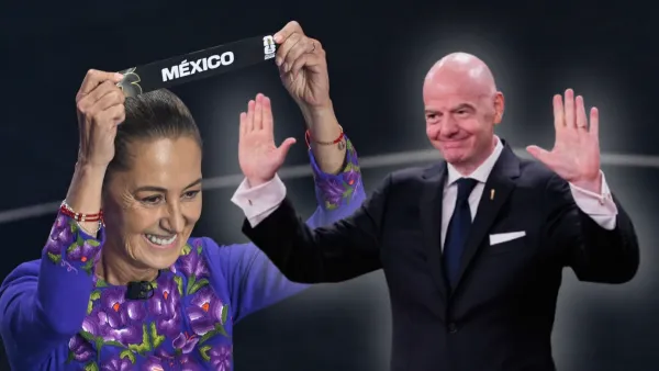 Claudia Sheinbaum y Gianni Infantino en el sorteo del Mundial 2026
