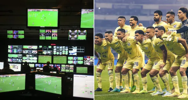 Club América en un estudio de producción de transmisión de eventos deportivos (Fuente: Infobae)