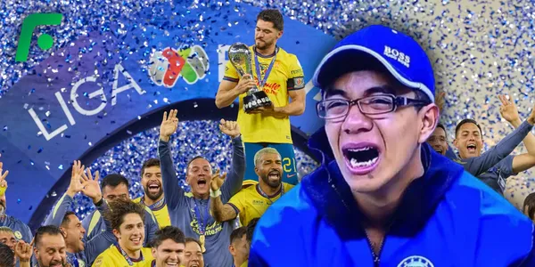 Club América levantando el título / aficionado de Cruz Azul (Fuente: MEXSPORT)