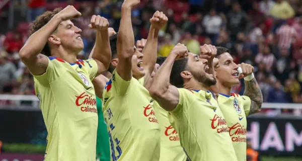 Club América y su festejo en goleada a Chivas por 3 a 0 (Fuente: Mexsports)