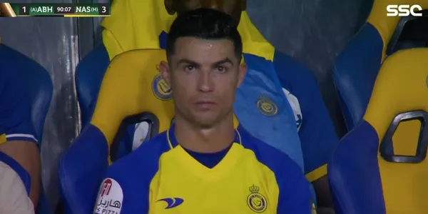 CR7 reaccionó de esta manera cuando Rudi García lo quitó del campo de juego en la victoria de su equipo en Arabia Saudita.
