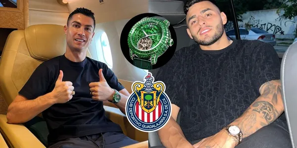 Cristiano Ronaldo pagó 20 millones de pesos por su lujoso reloj, lo que le costó al crack de Chivas, Alexis Vega el suyo