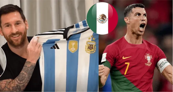 Cristiano Ronaldo y lo que hizo en su hogar para honrar al seleccionado mexicano. Messi por su parte pisó la de México.