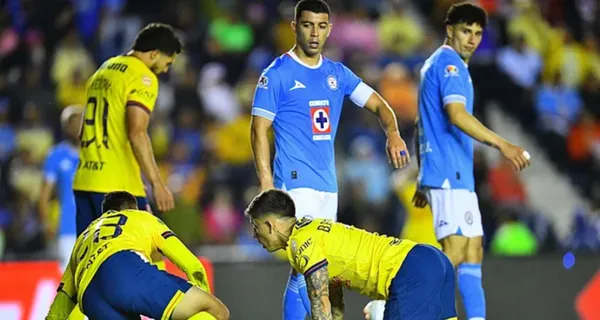 Cruz Azul en la goleada que le propinó el América por 4 a 1 (Fuente: Mexsports)