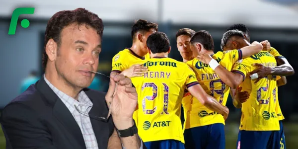 David Faitelson y jugadores del América (Fuente: MEXSPORT)