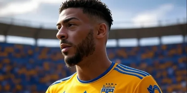 Denis Bouanga con el jersey de Tigres