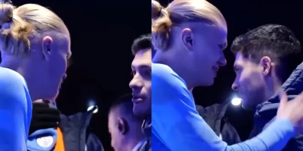 Disfruta las imágenes del inesperado regalo de Haaland a Raúl Jiménez